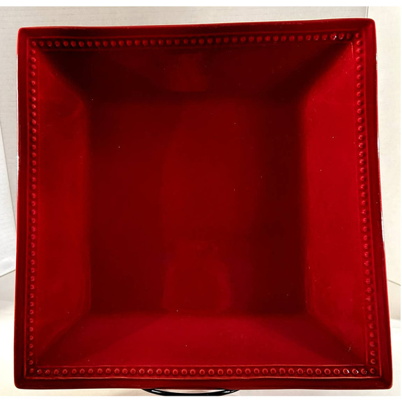 Pier 1 Imports Other - Pier 1 Imports Spice Route Paprika Square Beaded Dinner Plate 10.5" **Retired**